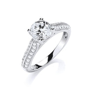 Micro Pave' Solitaire Cz Ring