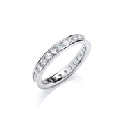 3mm Full ET Rd/Bril. Cz Silver Ring