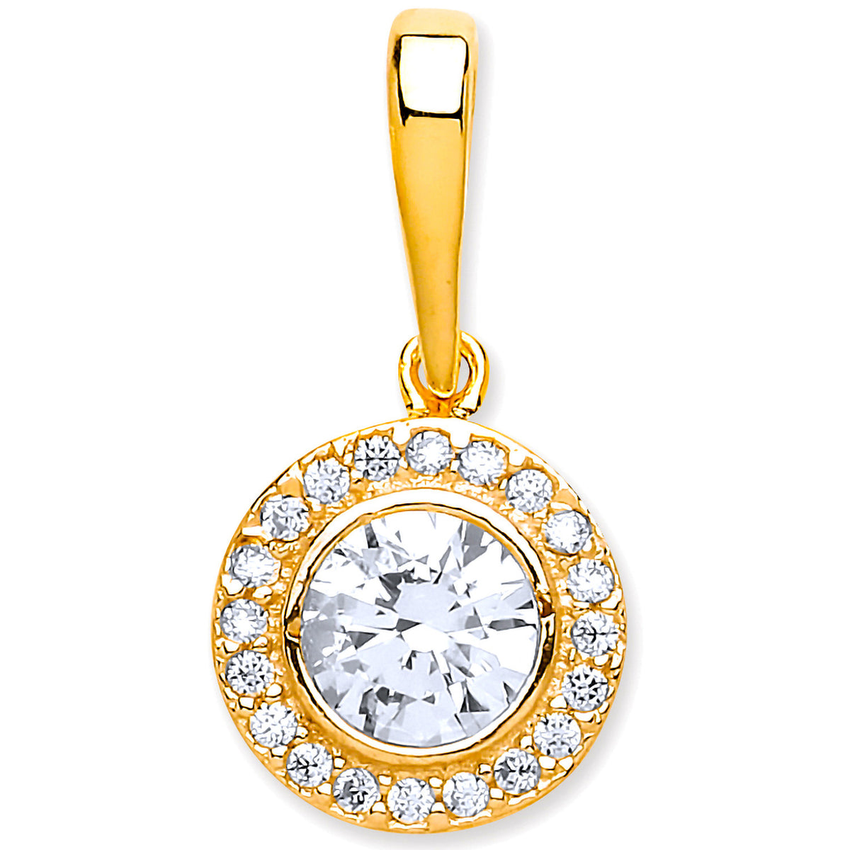 Y/G Halo Style Cz Pendant