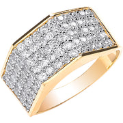 Y/G Gents Five Row Cz Ring