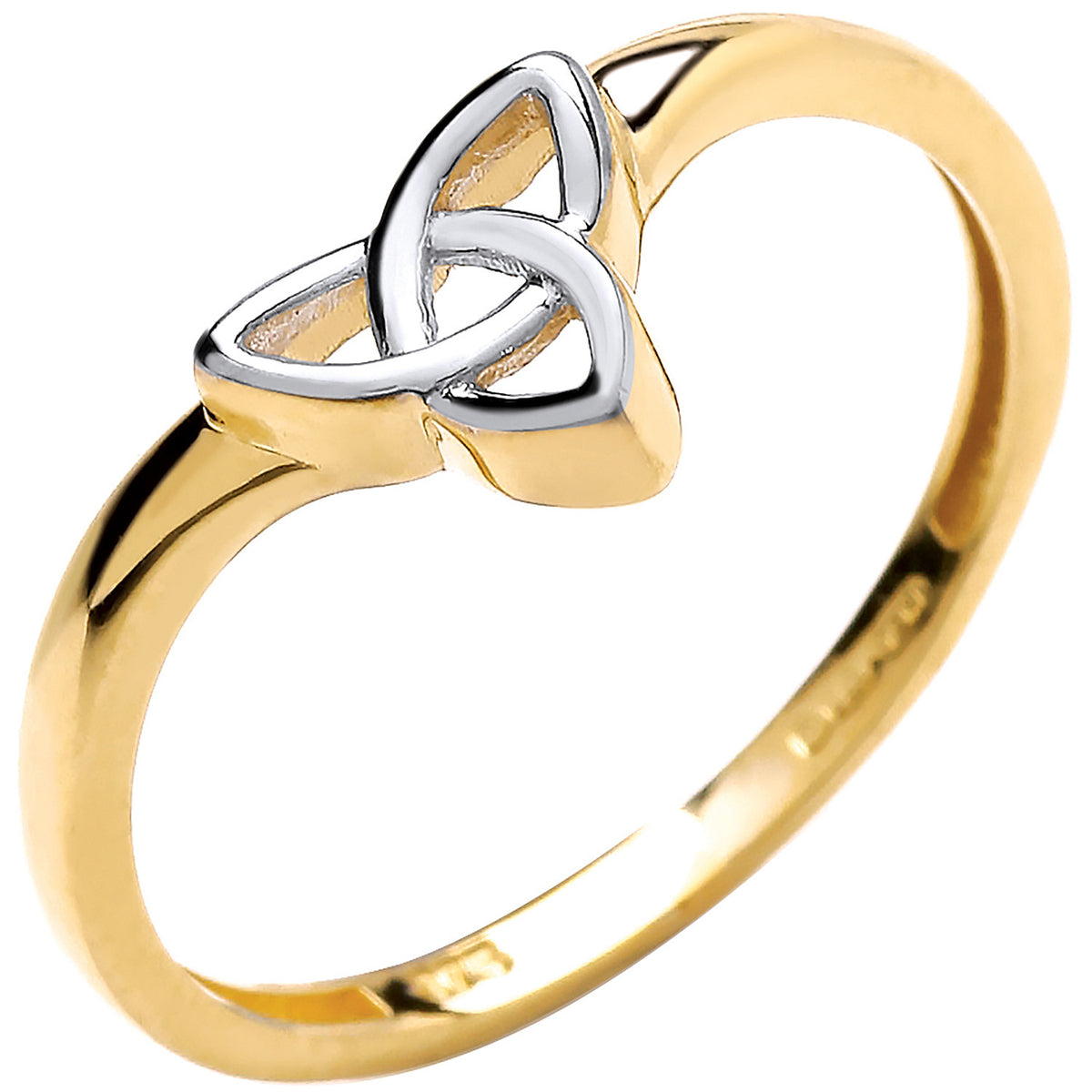 2 Colour Y/W Wishbone Style Celtic Ring