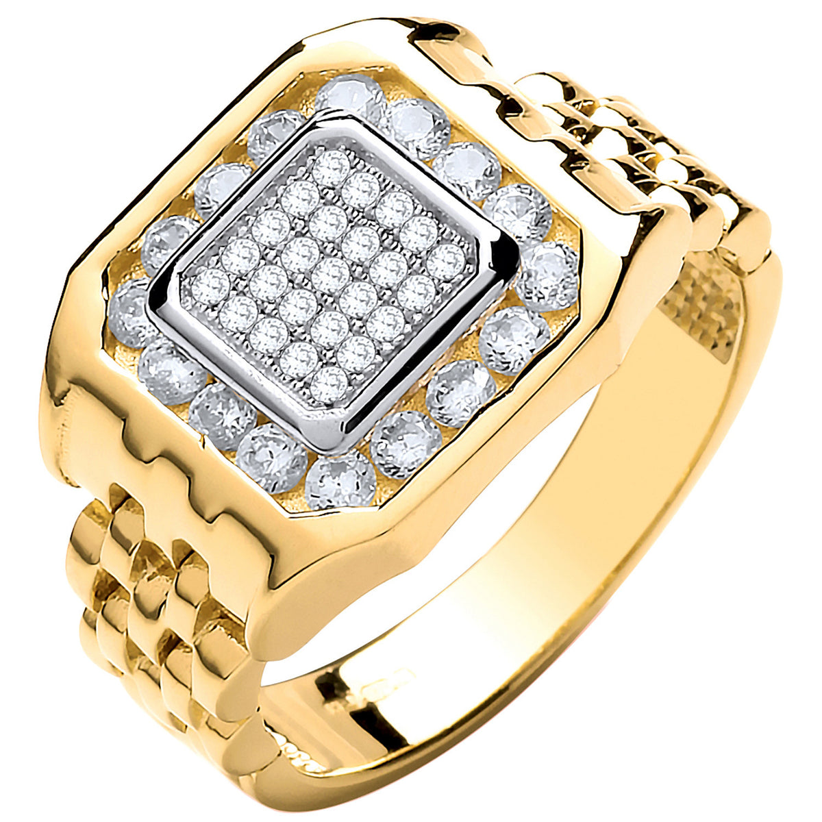 Y/G Panther Link & Cz's Gents Ring