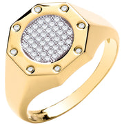Y/G Octagon Top Fashion Cz Gents Ring