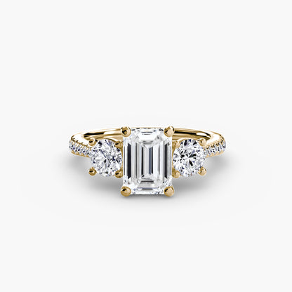 Three-Stone with Pavé Band