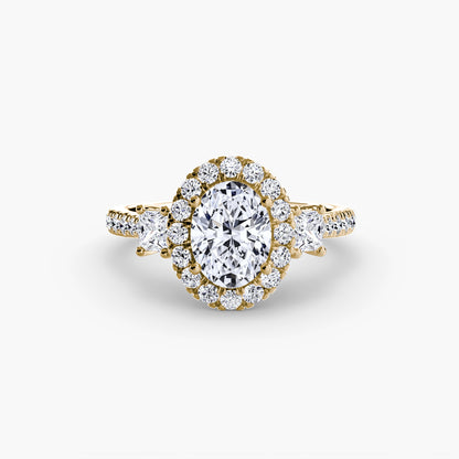 Three-Stone Ring with Halo 2