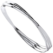 Silver Russian Faceted Ladies Bangle