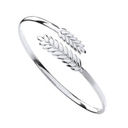 Silver Barley Leaf Ladies Bangle