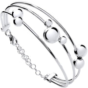 Silver Tube & Ball Bracelet with Safety Chain