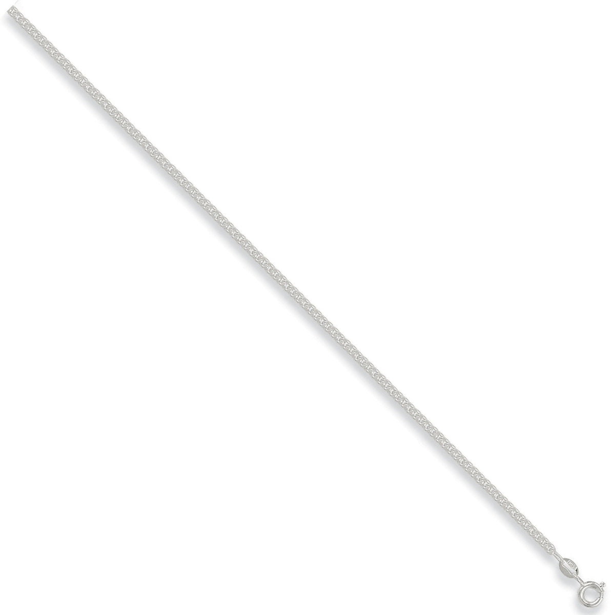 Silver 2.4mm Traditional Classic Curb Chain