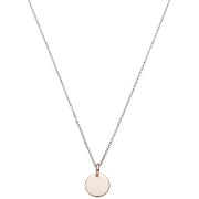 Silver Chain with Solid Rose Circle Pendant