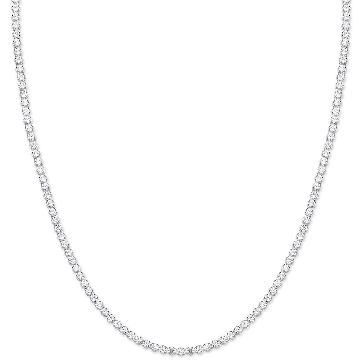 Silver 2.4mm 17" Tennis Cz  Chain