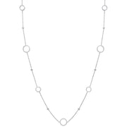 Silver Cz Circle of Life 36" (91cm) Necklace