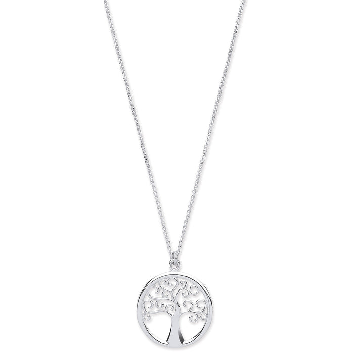 Silver Tree of Life Necklace 16"