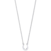 Silver Lucky Horseshoe Necklace 16"