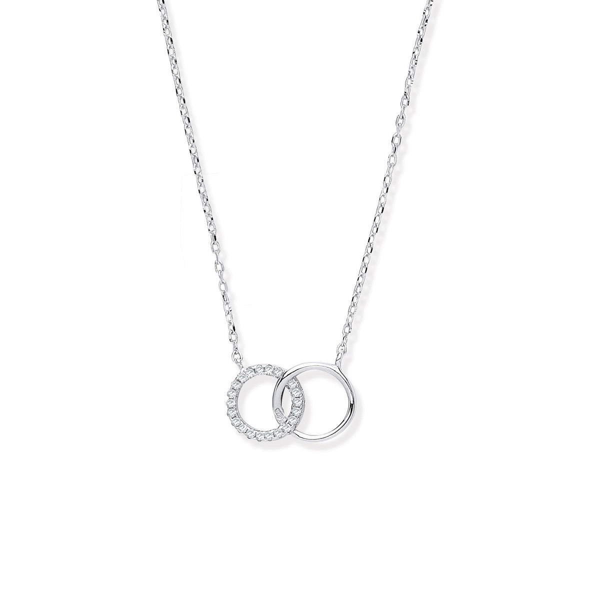 Silver Interlocking Circles Cz Necklace/Bracelet