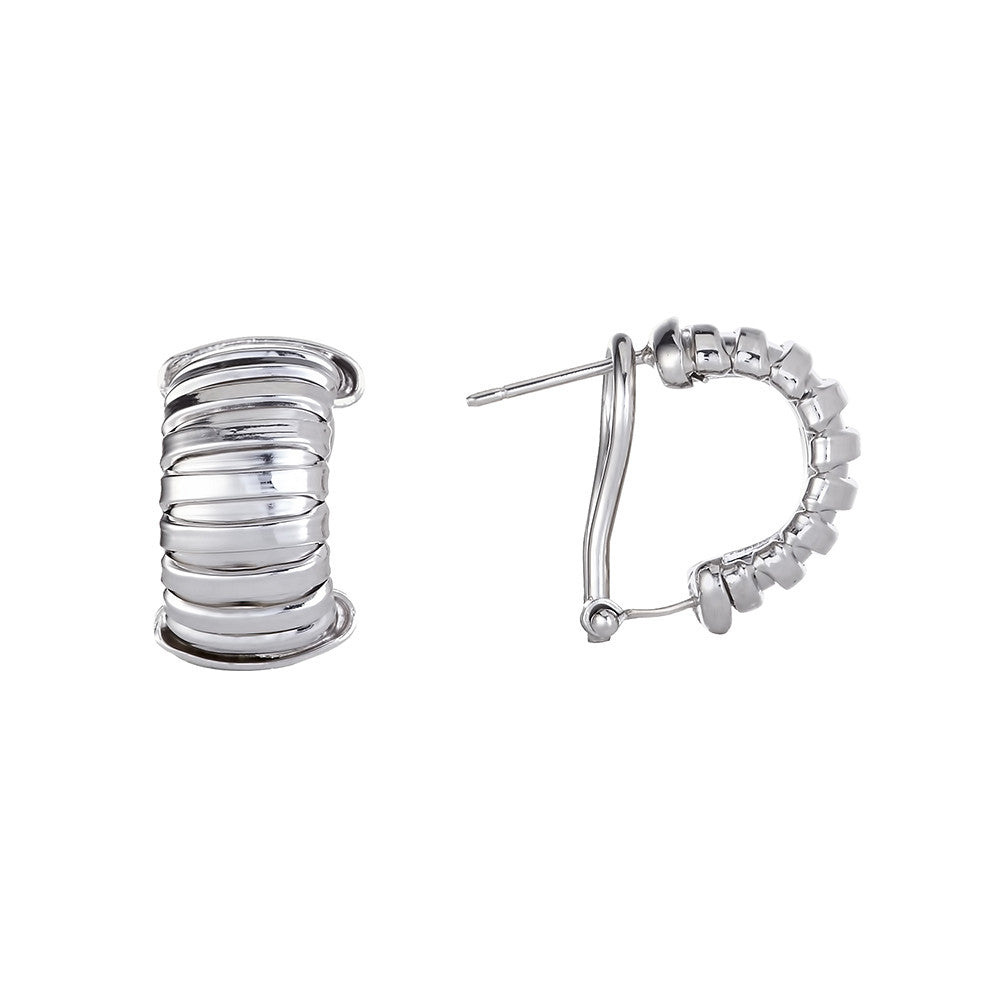 # Silver Ribbed Earrings