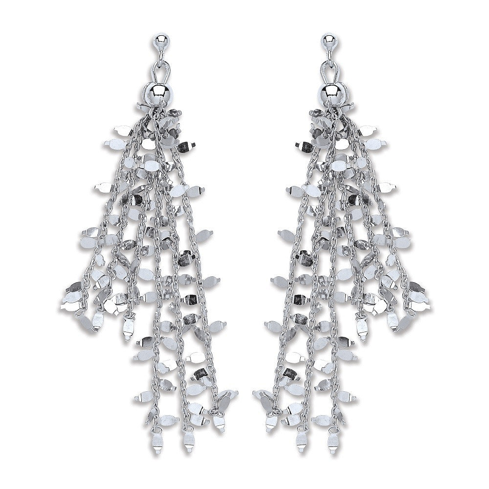 #  P/P Silver Tassel Drop Earrings