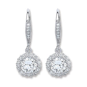 Silver Round Cz Earrings