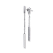 Silver Two Strand Tube Drop Earrings