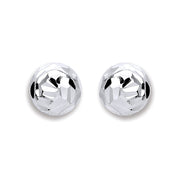 Silver 6mm Disco Half Ball Earrings