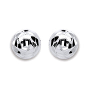 Silver 8mm Disco Half Ball Earrings