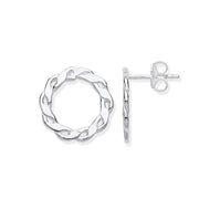 Silver Infinity Link, Circle Stud Earrings
