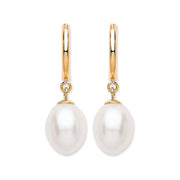 9ct Y/G Freshwater Pearl Drop Studs