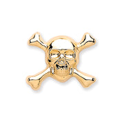 9ct Y/G Skull & Crossbones Single Stud for Men