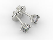 0.50 Carat Solitaire (D, VVS) Lab Grown Diamond Studs in 9ct White Gold