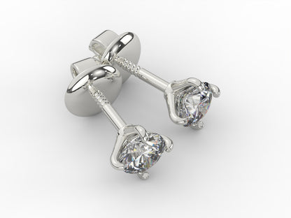 1 Carat Solitaire (D, VVS) Lab Grown Diamond Studs in 9ct White Gold