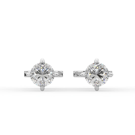 0.50 Carat Solitaire (D, VVS) Lab Grown Diamond Studs in 9ct White Gold