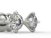 0.50 Carat Solitaire (D, VVS) Lab Grown Diamond Studs in 9ct White Gold