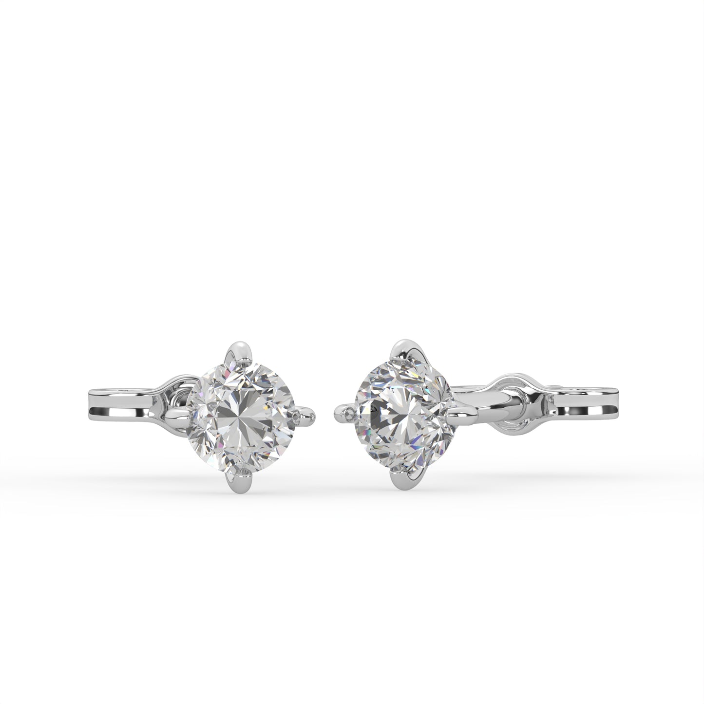 0.60 Carat Solitaire (D, VVS) Lab Grown Diamond Studs in 9ct White Gold