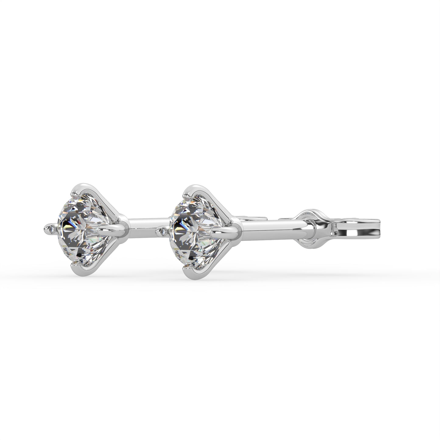 0.60 Carat Solitaire (D, VVS) Lab Grown Diamond Studs in 9ct White Gold