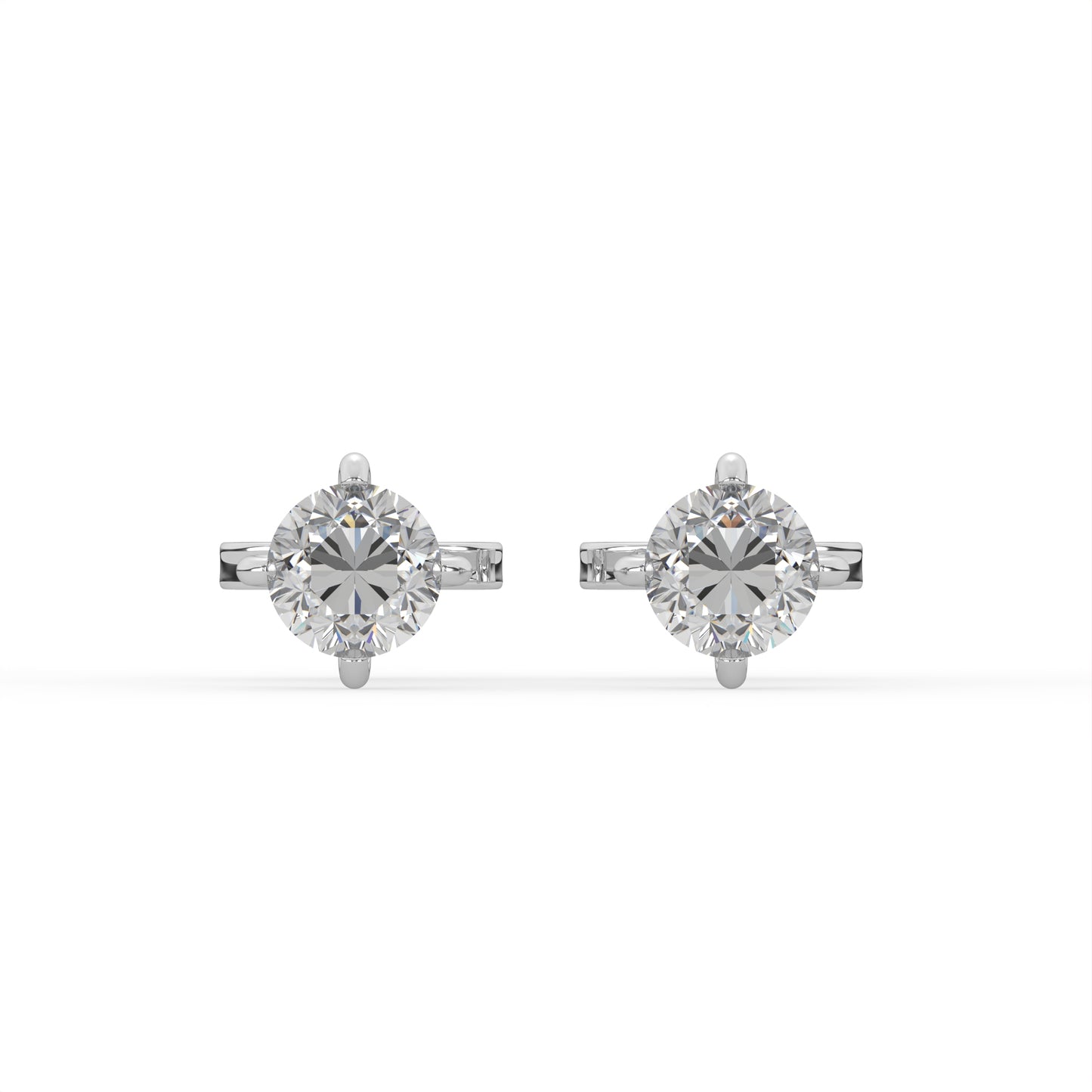 0.60 Carat Solitaire (D, VVS) Lab Grown Diamond Studs in 9ct White Gold