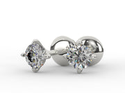 0.50 Carat Solitaire (D, VVS) Lab Grown Diamond Studs in 9ct White Gold