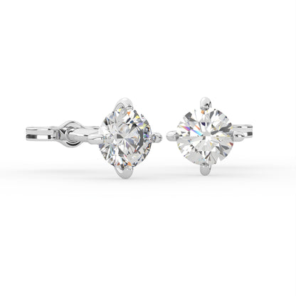 1 Carat Solitaire (D, VVS) Lab Grown Diamond Studs in 9ct White Gold