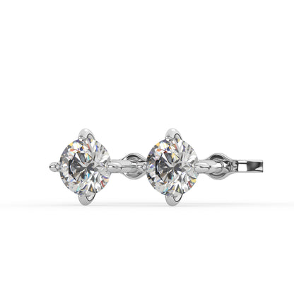 1 Carat Solitaire (D, VVS) Lab Grown Diamond Studs in 9ct White Gold