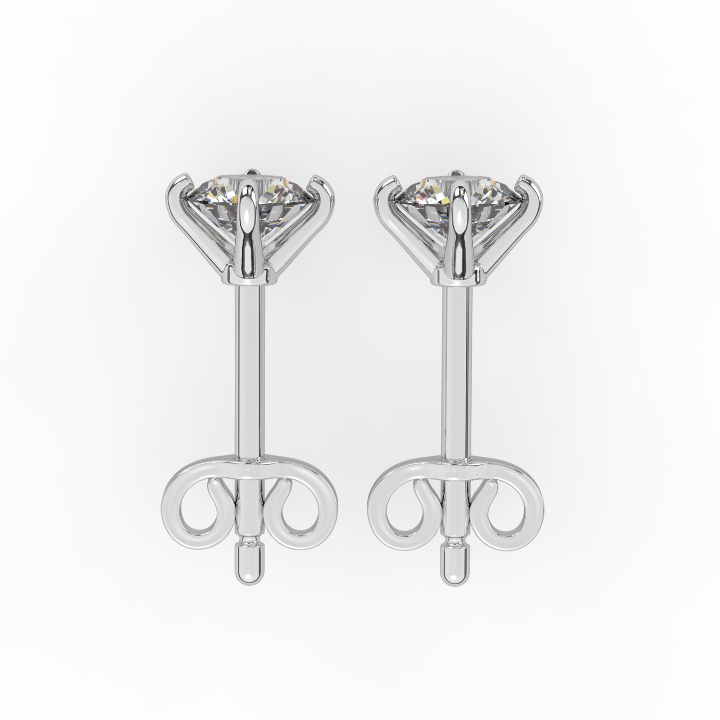 1 Carat Solitaire (D, VVS) Lab Grown Diamond Studs in 9ct White Gold