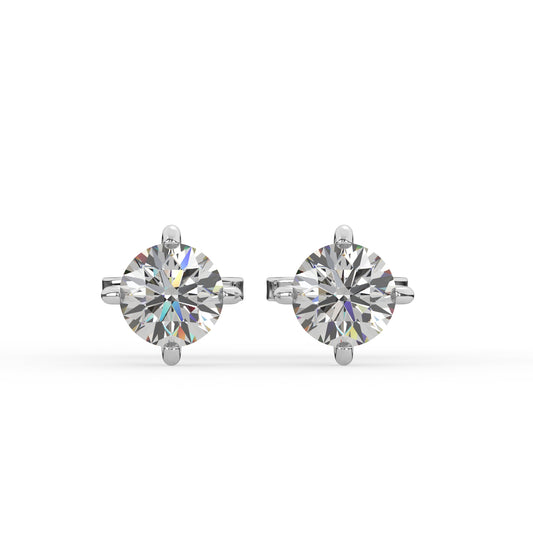 1 Carat Solitaire (D, VVS) Lab Grown Diamond Studs in 9ct White Gold