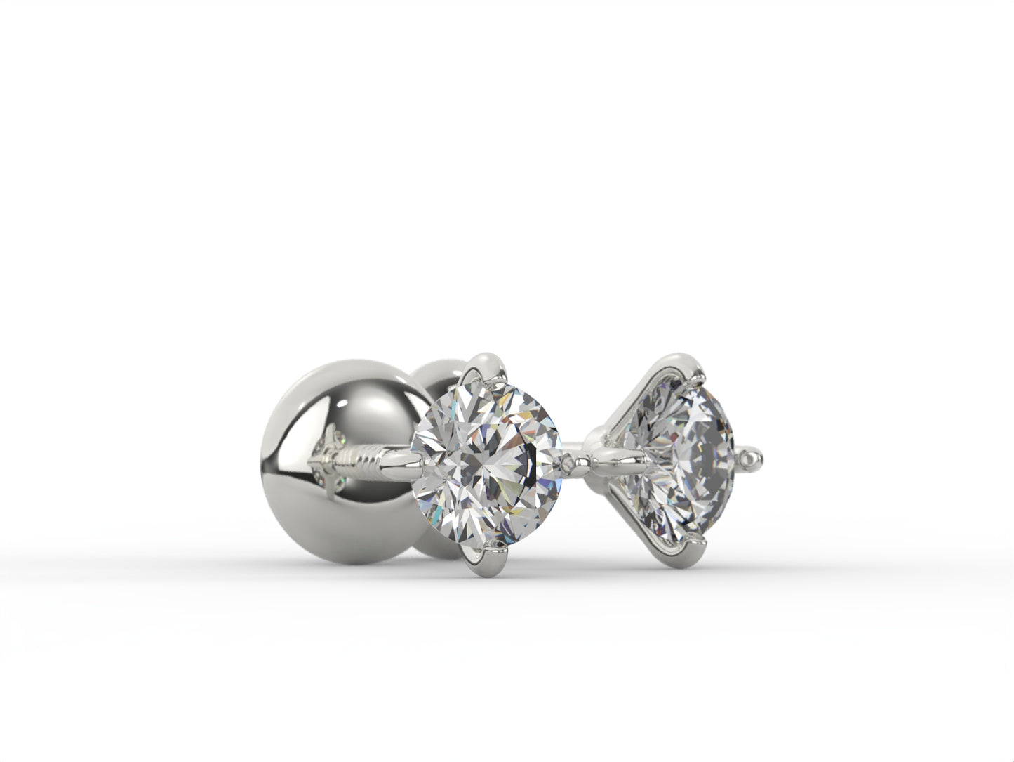 1 Carat Solitaire (D, VVS) Lab Grown Diamond Studs in 9ct White Gold