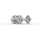 0.50 Carat Solitaire (D, VVS) Lab Grown Diamond Studs in 9ct White Gold