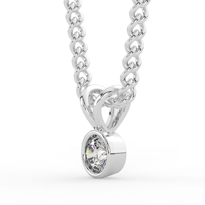 0.15 Ct Solitaire D VVS Lab Grown Diamond Necklace in 9k White Gold, with Free 14k Chain