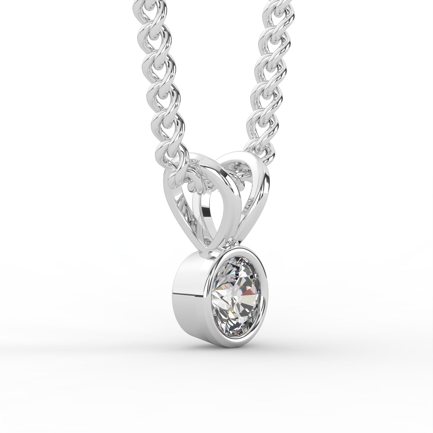 0.25 Ct Solitaire D VVS Lab Grown Diamond Necklace in 9k White Gold, with Free 14k Chain