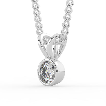 0.50 Ct Solitaire D VVS Lab Grown Diamond Necklace in 9k White Gold, with Free 14k Chain