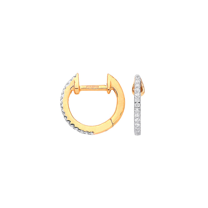 9ct Yellow Gold 0.10ct Diamond Earrings