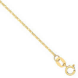 18ct Y/G 0.9mm D/C Belcher Chain