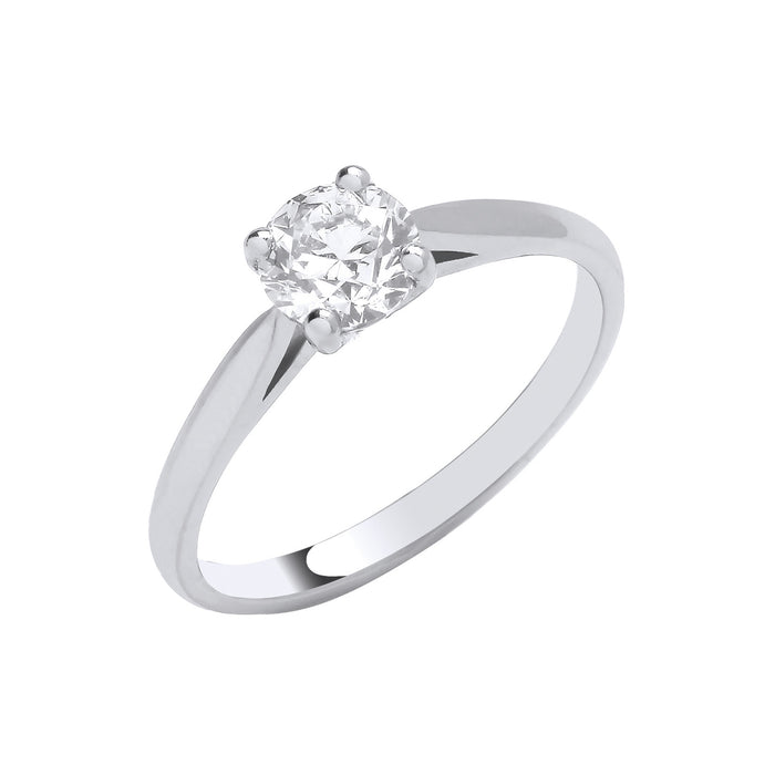Platinum 0.70ct G/H-Si Diamond Engagement Ring