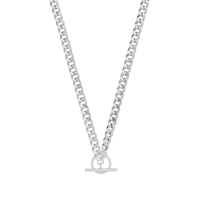 Silver T-Bar Curb Chain Necklace/Bracelet