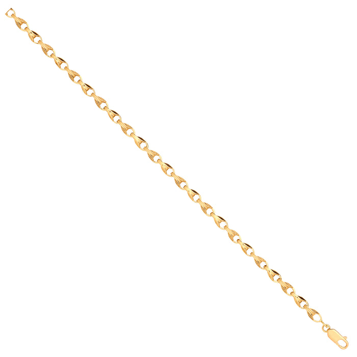 Y/G Plain and Engraved 5mm Tulip Chain
